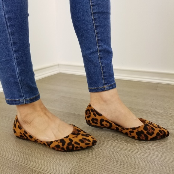 Leopard Print Vegan Suede Slip On Flats - Picture 12 of 16